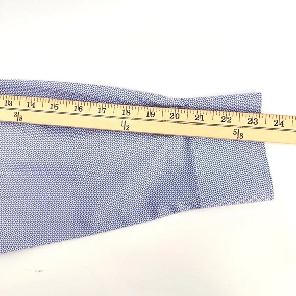 David Donahue Men's Dress Shirt Blue Geometric Pattern 16.5 32/33 100% Cotton - Picture 11 of 12